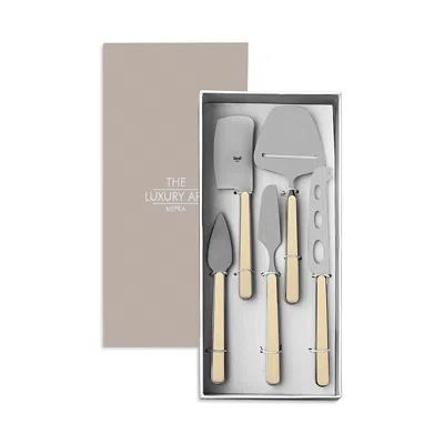 Mepra Fantasia Sesame 5 Piece Cheese Knife Set In Metallic