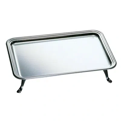Mepra Footed Rectangular Tray In Silver