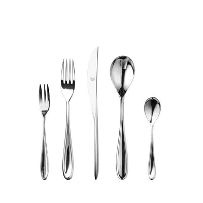 Mepra Forma Flatware Set With Cake Forks - 30 Pieces - Stainless Steel