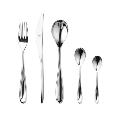 Mepra Forma Flatware Set With Moka Spoons - 30 Pieces - Stainless Steel