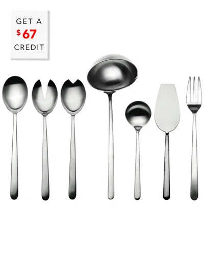 Mepra Full Serving 7pc Set With $67 Credit In Silver