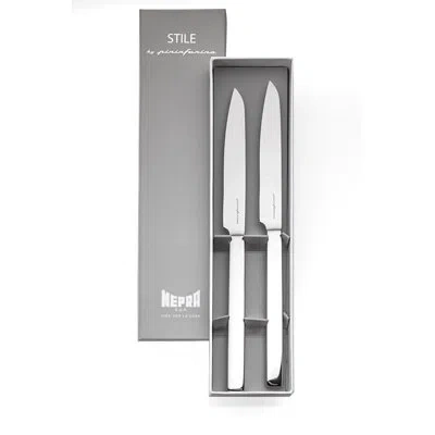 Mepra Gift Box 2 Pcs Steak Knives Stainless Steel In Silver