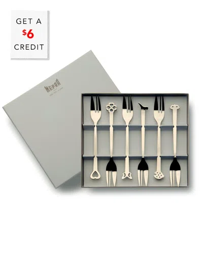 Mepra Gift Box 6pc Cake Forks With $6 Credit In Silver