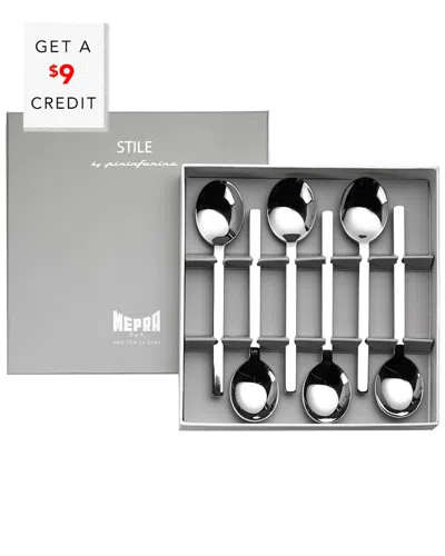 Mepra Gift Box 6pc Coffee Spoons With $9 Credit In Silver