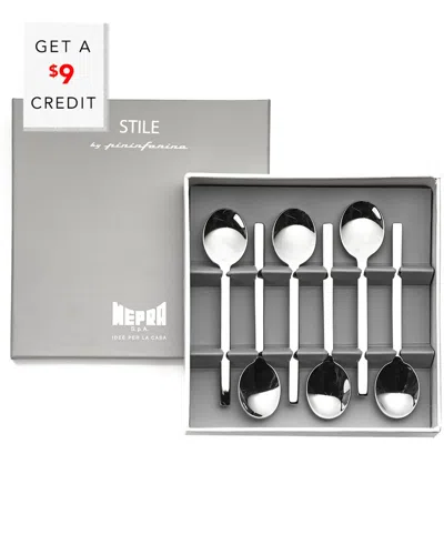 Mepra Gift Box 6pc Moka Spoons With $9 Credit In Silver