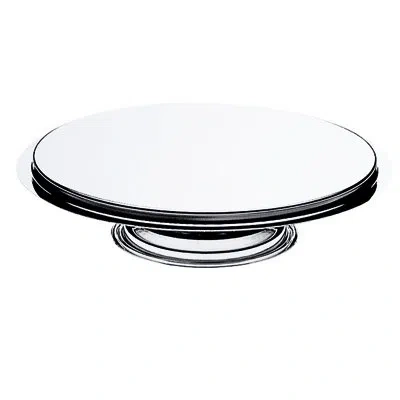 Mepra Giotto Cake Plate With Base 15.75" - 6 Pieces - Stainless Steel In Silver