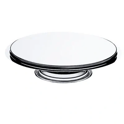 Mepra Giotto Cake Plate With Base, H: 3-3/4" D: 15-3/4" In Silver
