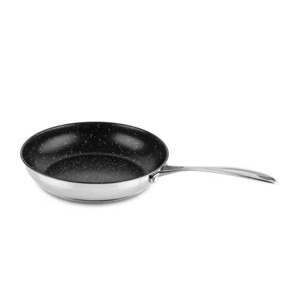 Mepra Glamour Diamond 18/10 Stainless Steel Non-stick Frying Pan With Lid In Silver
