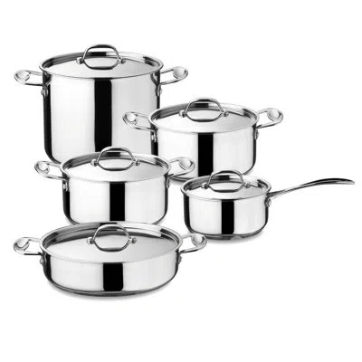 Mepra Glamour Diamond Kitchen Set - 10 Pieces - Stainless Steel In Silver