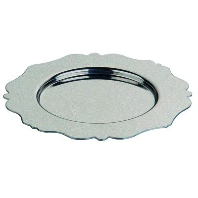 Mepra Glass Coaster; Dolce Vita Pewter 4" Round