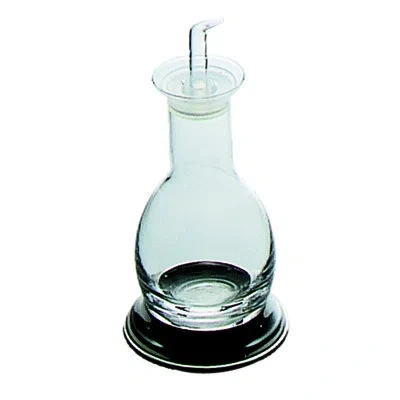 Mepra Glass Oil/vinegar Cruet With Stainless Steel Base; Palace H: -5-7/8" C: 7-1/2 Oz. In Silver