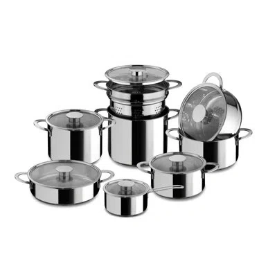 Mepra Gourmet Kitchen Set - 11 Pieces - Stainless Steel In Silver