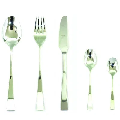 Mepra Italia Flatware Set With Moka Spoons - 30 Pieces - Stainless Steel In Silver