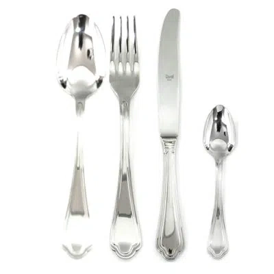 Mepra Leonardo Flatware Set With H/h Knives - 24 Pieces - Stainless Steel
