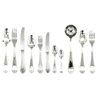 Mepra Leonardo Flatware Set With H/h Knives - 99 Pieces - Stainless Steel