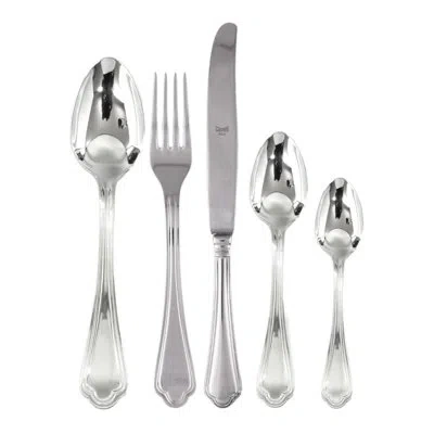 Mepra Leonardo Flatware Set With Moka Spoons - 30 Pieces - Stainless Steel