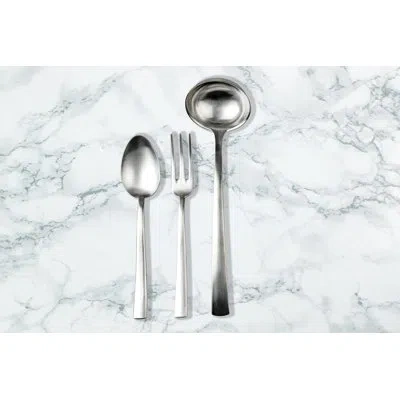 Mepra Levantina 3 Pcs Serving Set (fork Spoon And Ladle) Stainless Steel In Ice