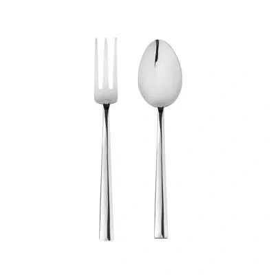 Mepra Levantina Serving Set (fork And Spoon) Stainless Steel In Mirror