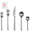 Mepra Lina Leaves 5pc Cutlery Set With $15 Credit In Silver
