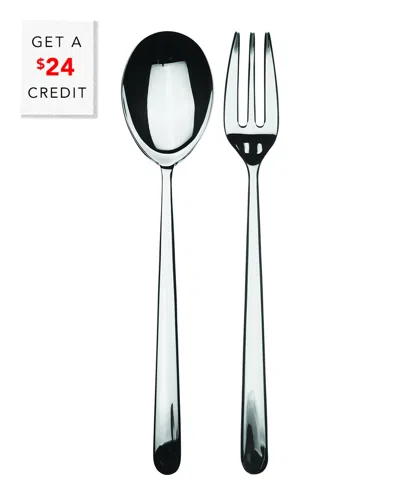 Mepra Linea 2pc Serving Set With $24 Credit In Silver