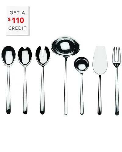 Mepra Linea 7pc Serving Set With $110 Credit In Silver