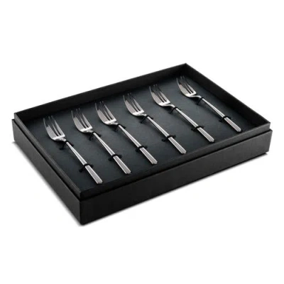 Mepra Linea Cake Forks Gift Box Set In Black