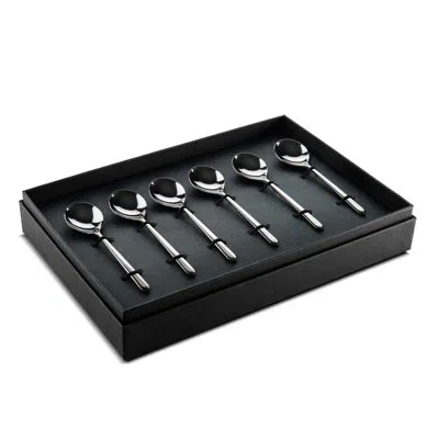 Mepra Linea Coffee Spoons Set - 6 Pieces - Bronze In Black Gold