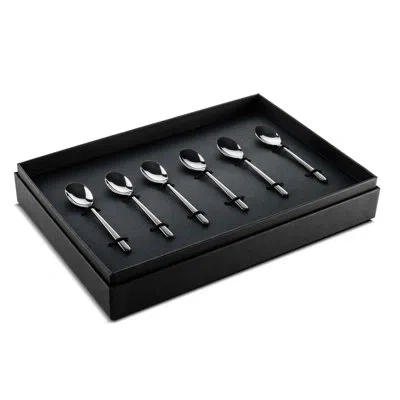 Mepra Linea Espresso Spoons Set - 6 Pieces In Black Gold