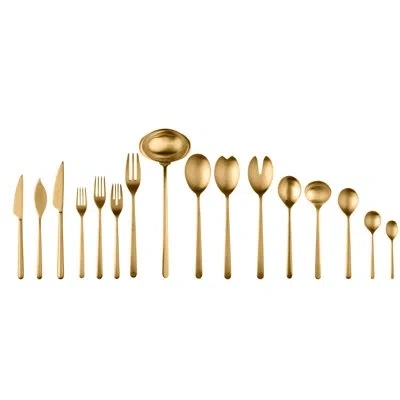 Mepra Linea Flatware Set - 126 Pieces - Ice Gold In Silver
