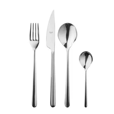 Mepra Linea Flatware Set - 24 Pieces - Bronze In Silver
