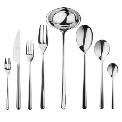 Mepra Linea Flatware Set - 63 Pieces - Ice Gold In Silver