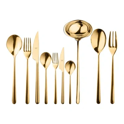 Mepra Linea Flatware Set - 87 Pieces - Black Gold