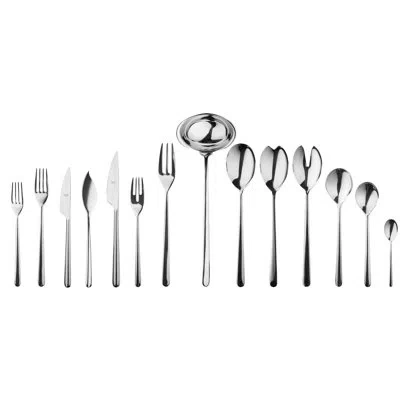 Mepra Linea Flatware Set (configuration P) - 113 Pieces - Stainless Steel In Silver