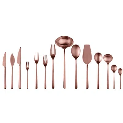 Mepra Linea Flatware Set (configuration S) - 113 Pieces - Black Gold In Silver