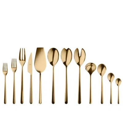 Mepra Linea Flatware Set In Gold