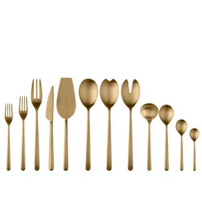 Mepra Linea Flatware Set In Gold