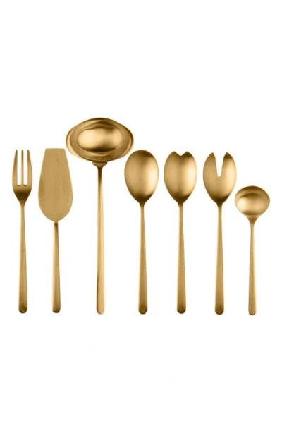 Mepra Linea Ice 7-piece Place Serving Set In Gold