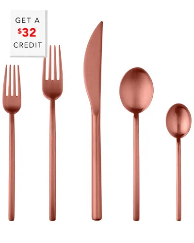 Mepra Linea Ice Bronze 5pc Place Setting With $32 Credit In Brown