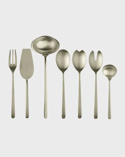 Mepra Linea 7-piece Serving Set In Champagne