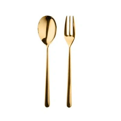 Mepra Linea Ice Serving Set In Gold