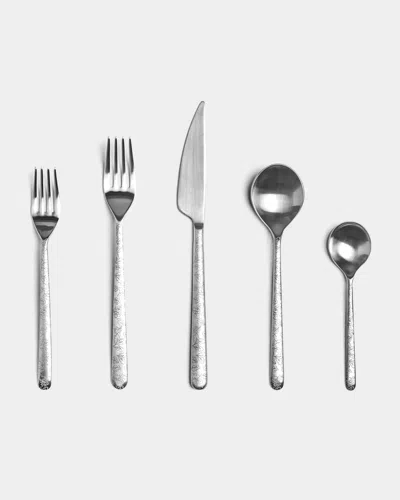 Mepra Linea Leaves 5-piece Cutlery Set In Stainless Steel