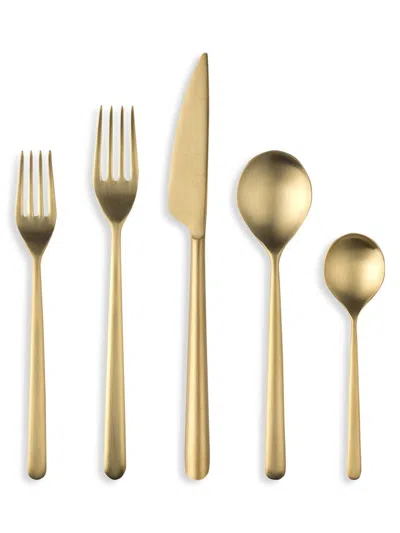 Mepra Linea Oro 5-piece Flatware Set In Ice Gold