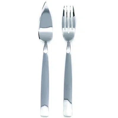 Mepra Mediterranea Flatware Fish Set - 24 Pieces - Ice In Silver