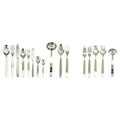 Mepra Mediterranea Flatware Set With H/h Knives - 126 Pieces - Stainless Steel In Silver