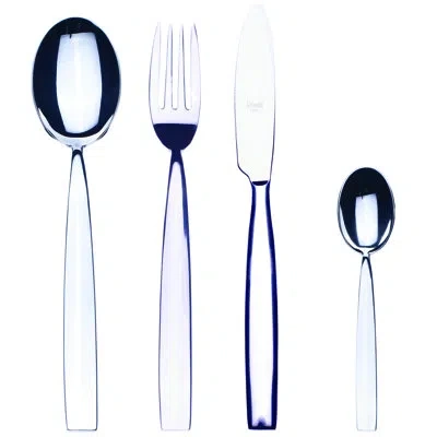 Mepra Mediterranea Flatware Set With H/h Knives - 24 Pieces - Stainless Steel In Silver