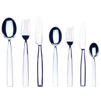 Mepra Mediterranea Flatware Set With H/h Knives - 42 Pieces - Ice In Silver
