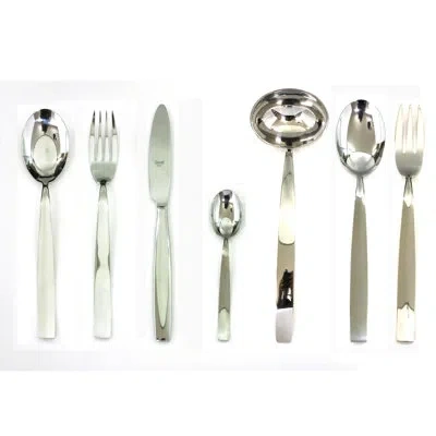 Mepra Mediterranea Flatware Set With H/h Knives - 51 Pieces - Stainless Steel In Silver