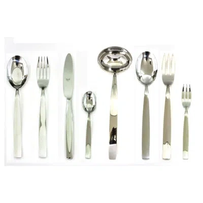 Mepra Mediterranea Flatware Set With H/h Knives - 63 Pieces - Stainless Steel In Silver
