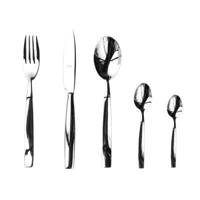 Mepra Mediterranea Flatware Set With Moka Spoons - 30 Pieces - Ice In Silver