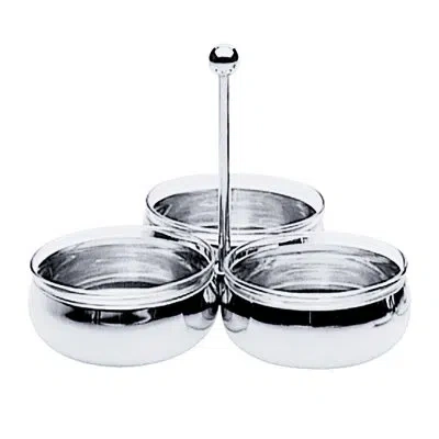 Mepra Menu & Banquet Hors D'oeuvre Set With Crystal - 6 Pieces - Stainless Steel In Silver